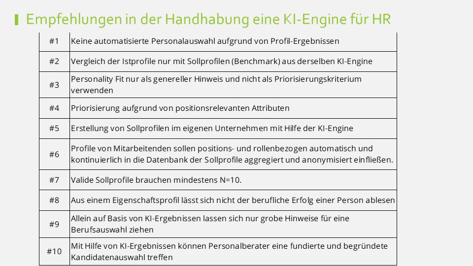 Die KI-Engine kann in der Personalarbeit eine Hilfe leisten, wenn die Grenzen der Methode beachtet werden.