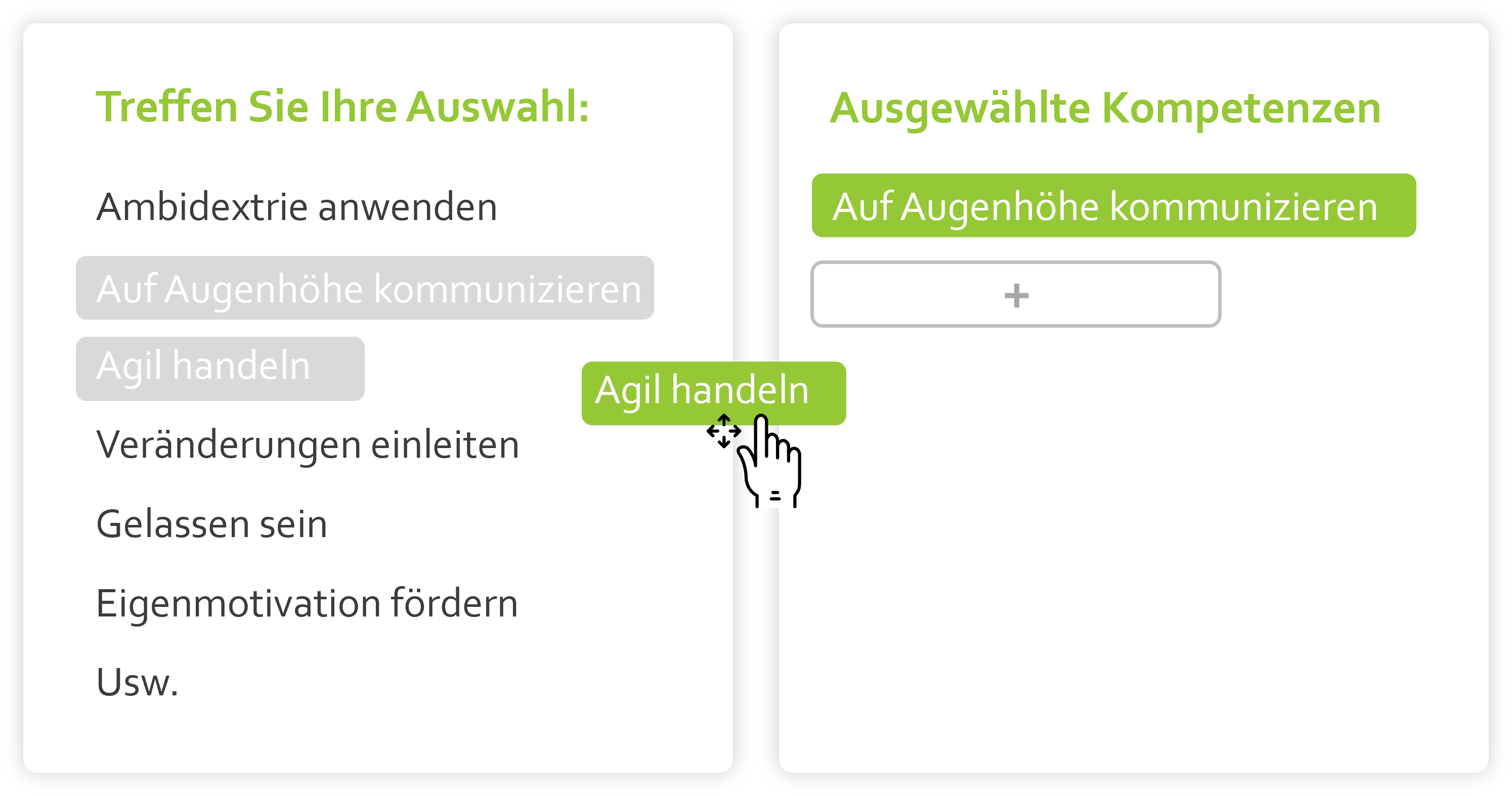 Auswahl der Kompetenzen